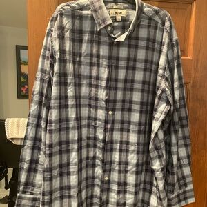 Joseph Abboud Navy and White Plaid Shirt